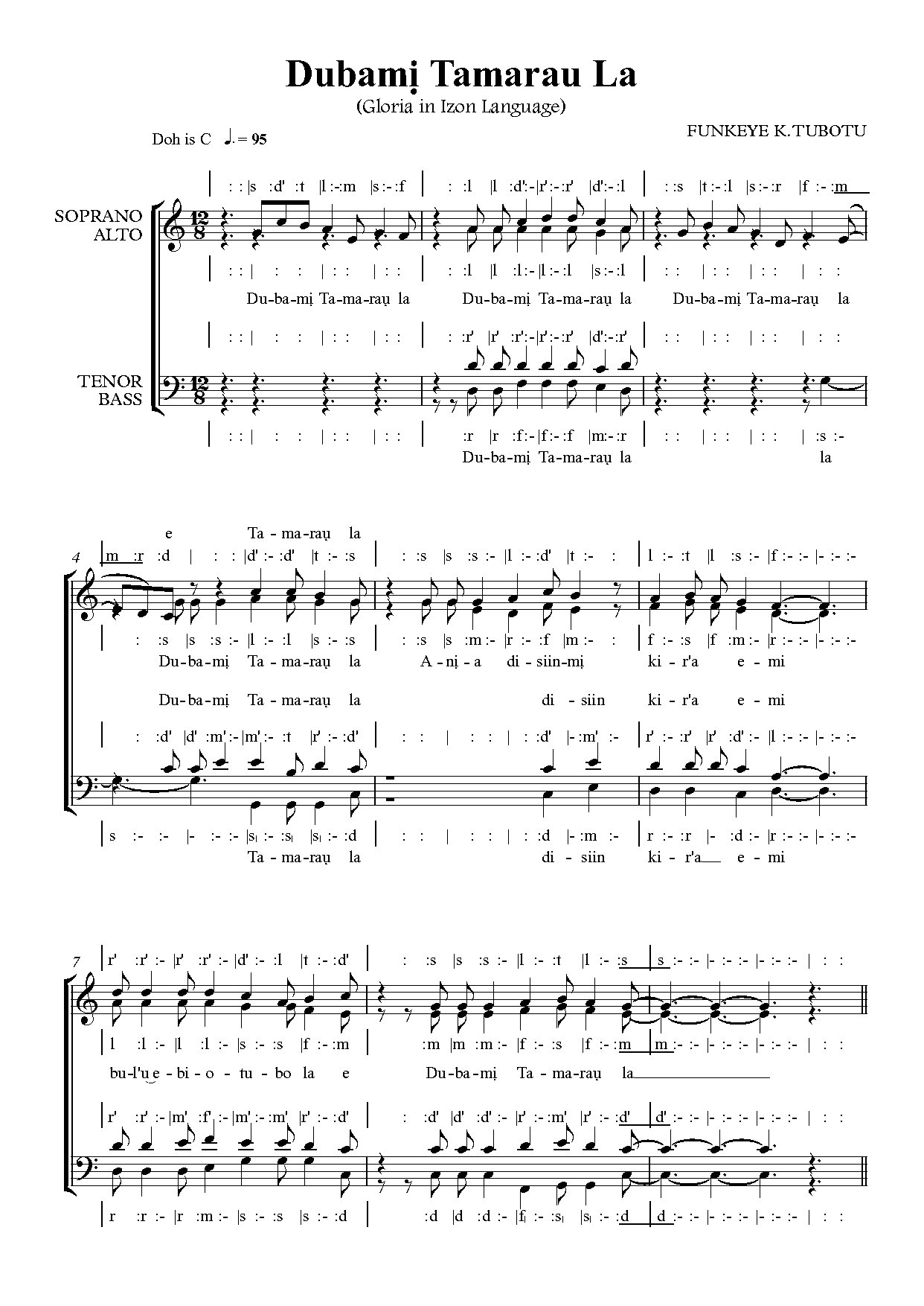 Gloria 2020 (f.k.t) Izon- Full Score