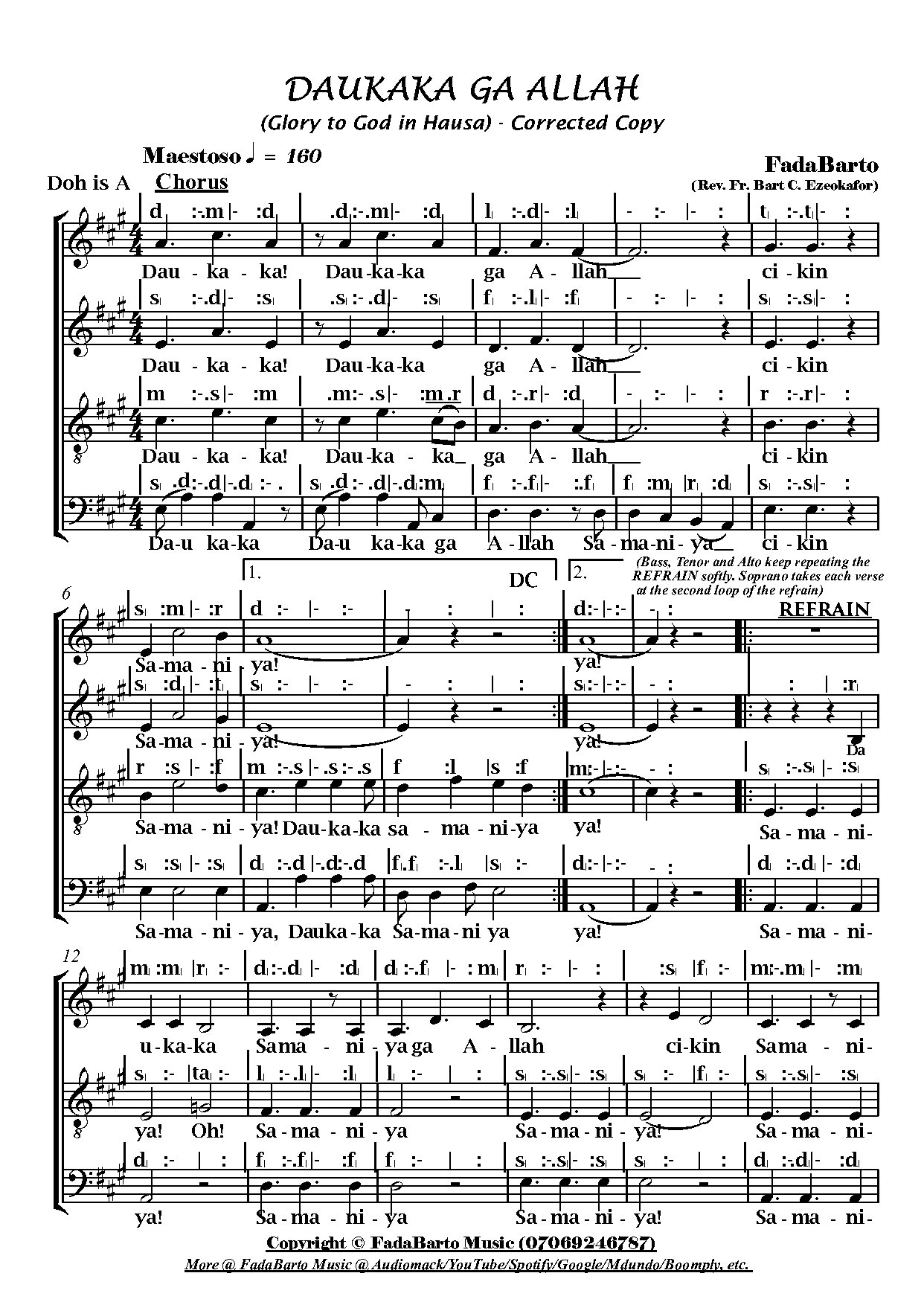 Daukaka Ga Allah - Fadabarto