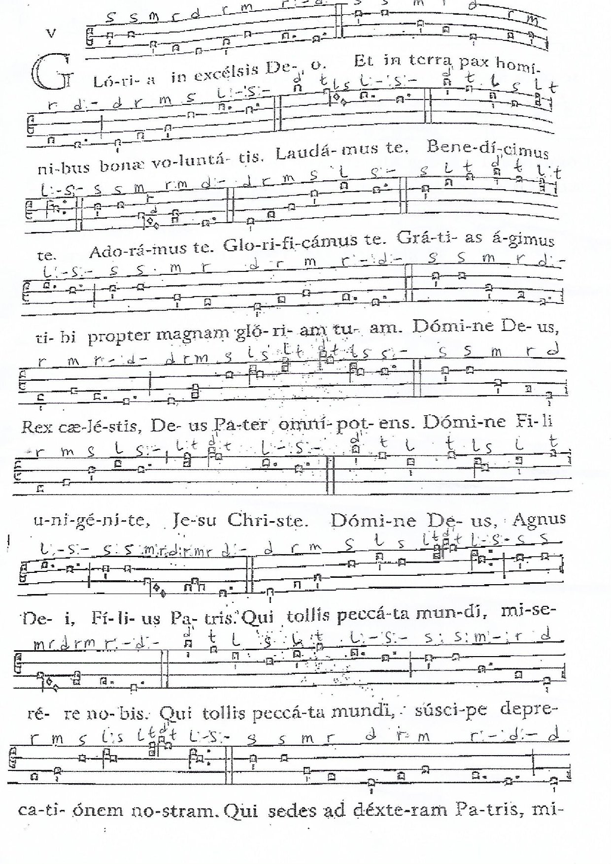 Gloria - Missa De Angelis...solfa