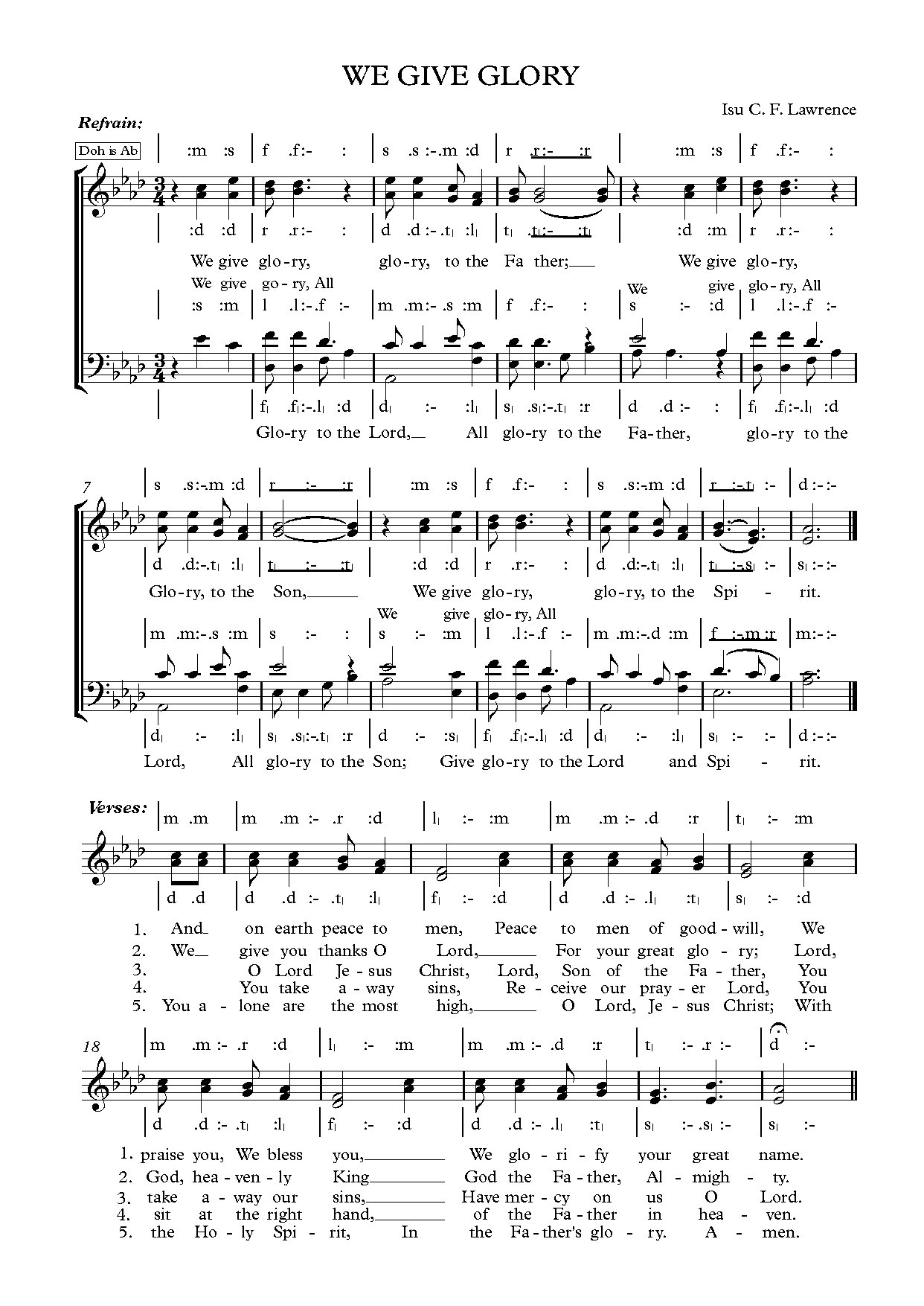 We Give Glory - Isu - Full Score