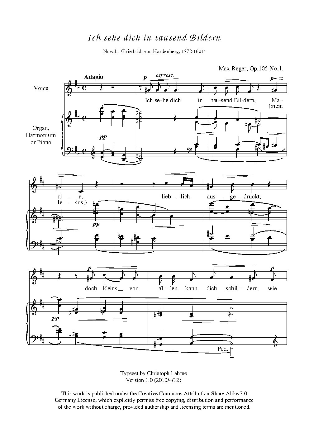 2 Geistliche Lieder, Op.105