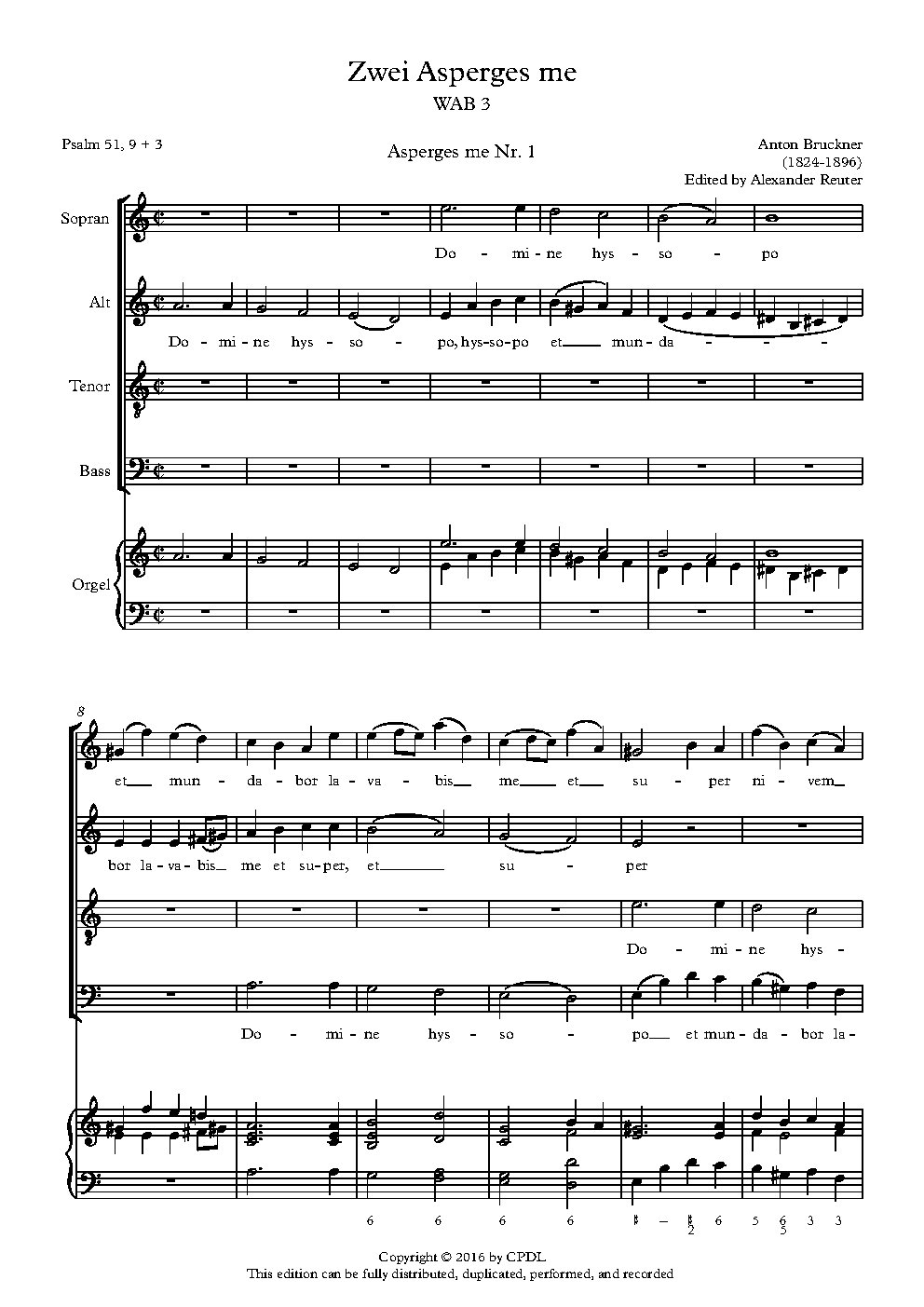 2 Asperges me WAB 3 - Choir Script PDF Thumbnail