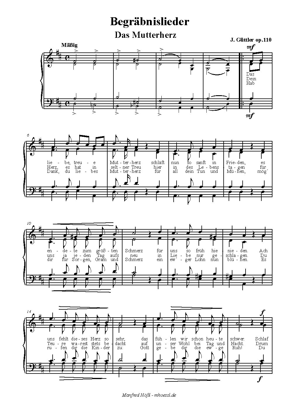 3 Begräbnislieder
