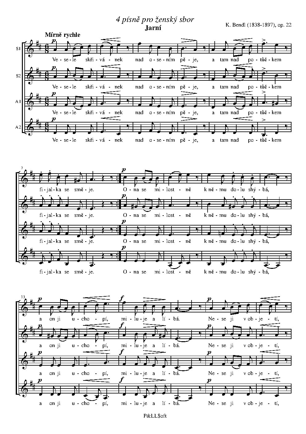 4 písně pro ženský sbor, op. 22