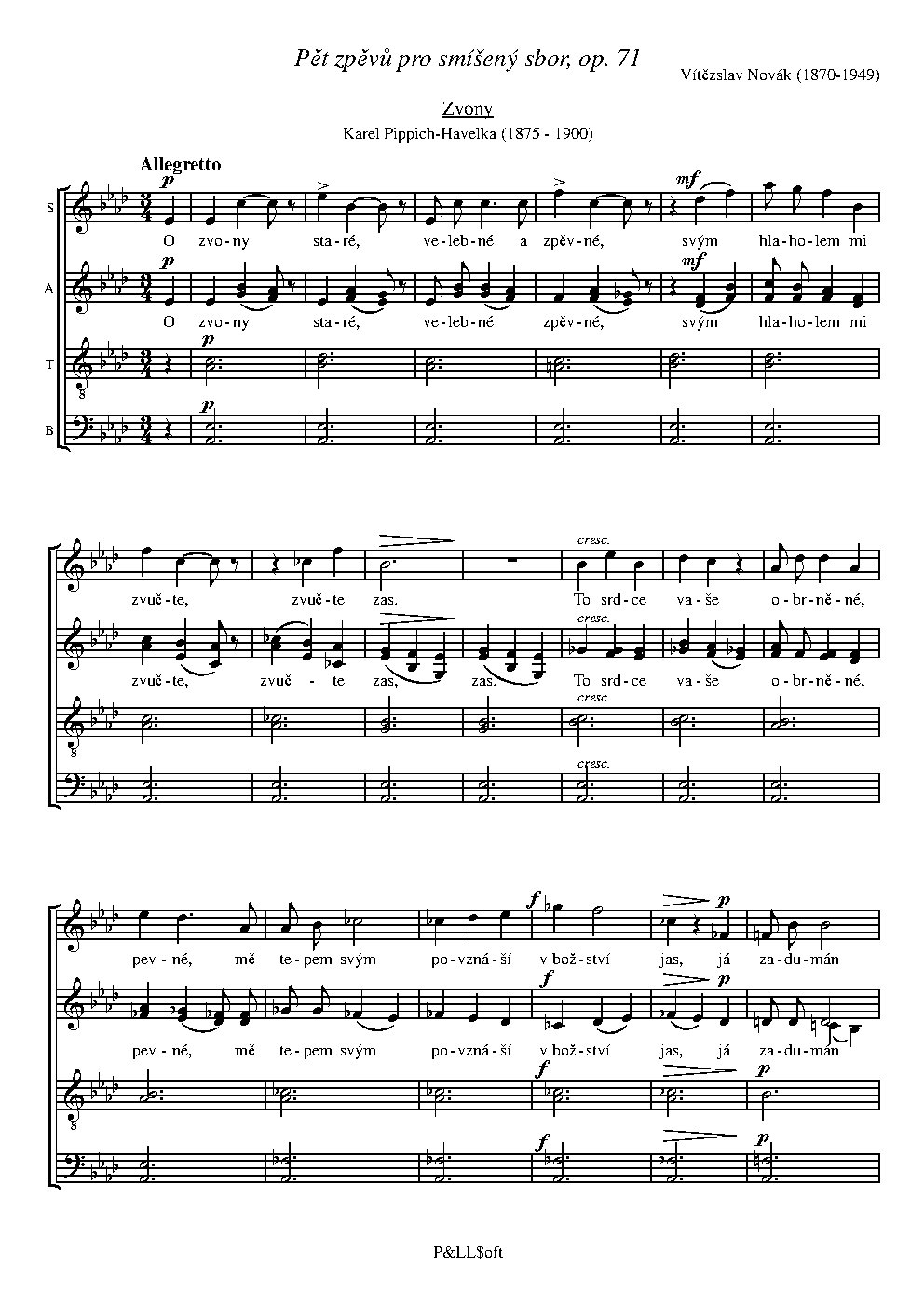 5 zpěvů pro smíšený sbor, op. 71