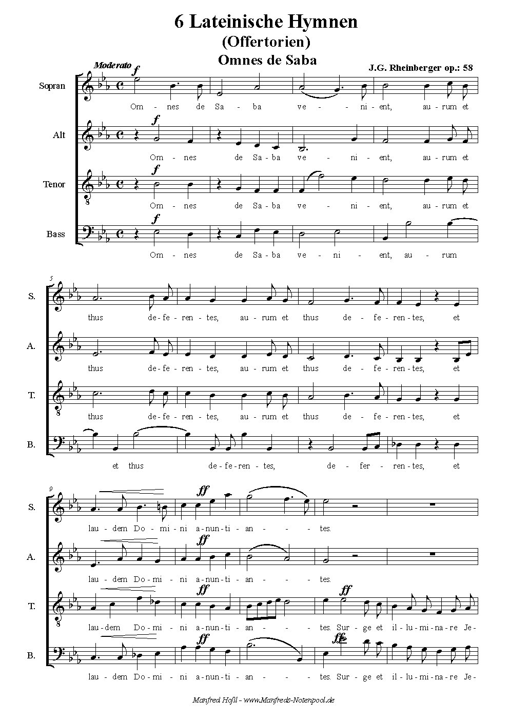 6 lateinische Hymnen, Op. 58