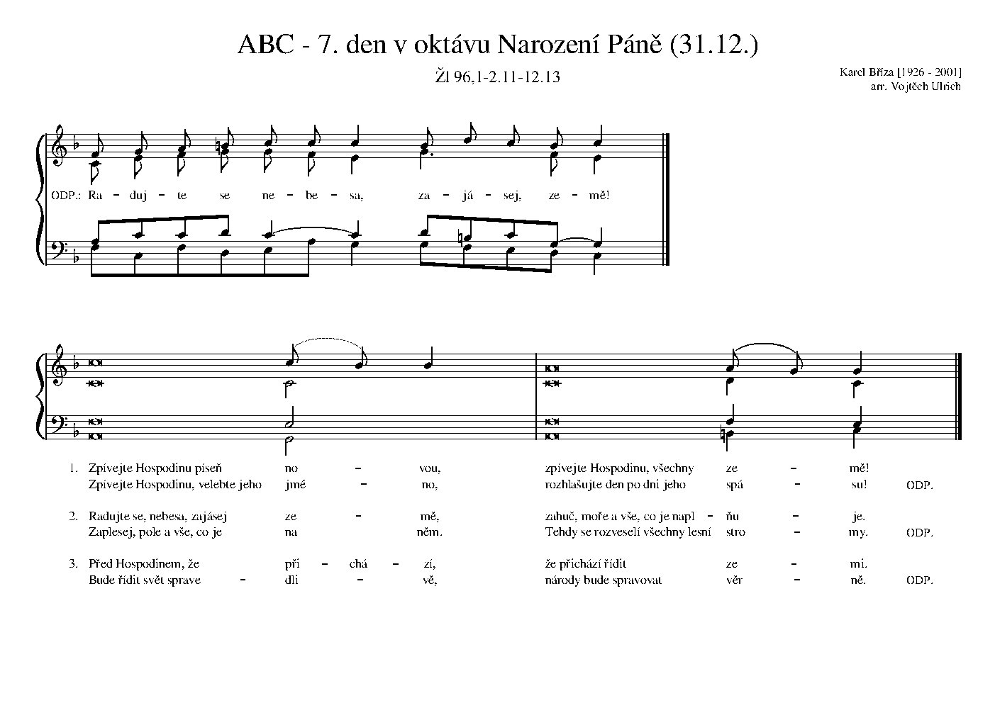 ABC - 7. den v oktávu Narození Páně (31.12.)