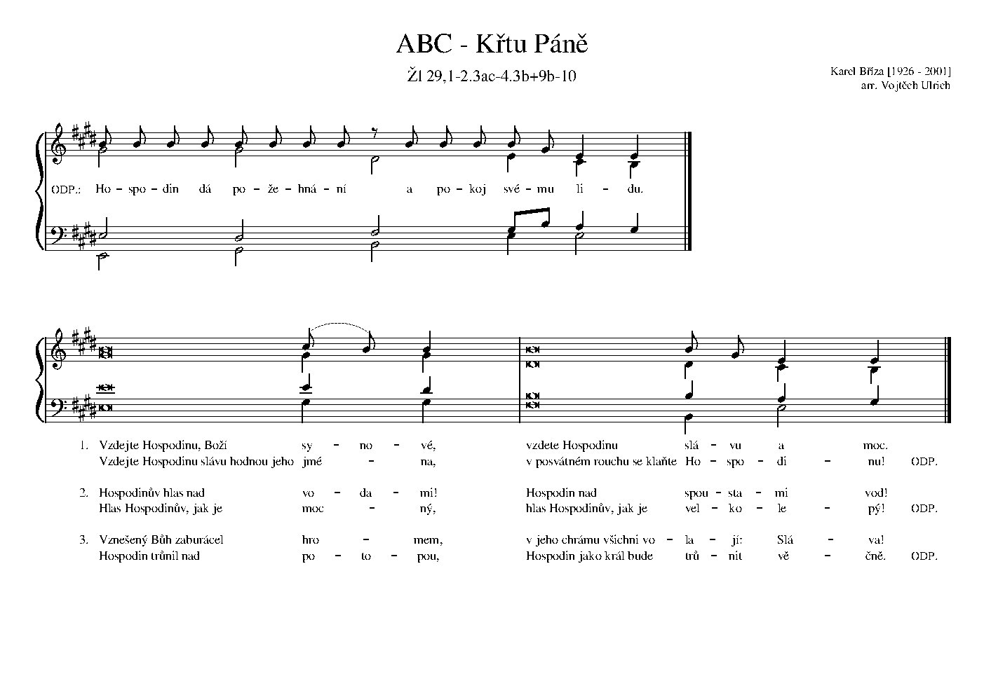ABC - Křtu Páně - Choir Script PDF Thumbnail
