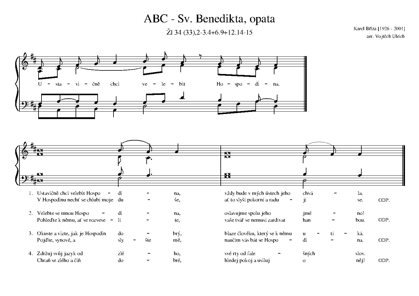 ABC - Sv. Benedikta, opata - Choir Script PDF Thumbnail