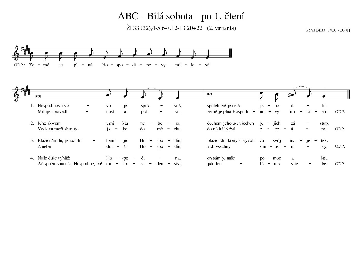 ABC - Bílá sobota - po 1. čtení (2. varianta)