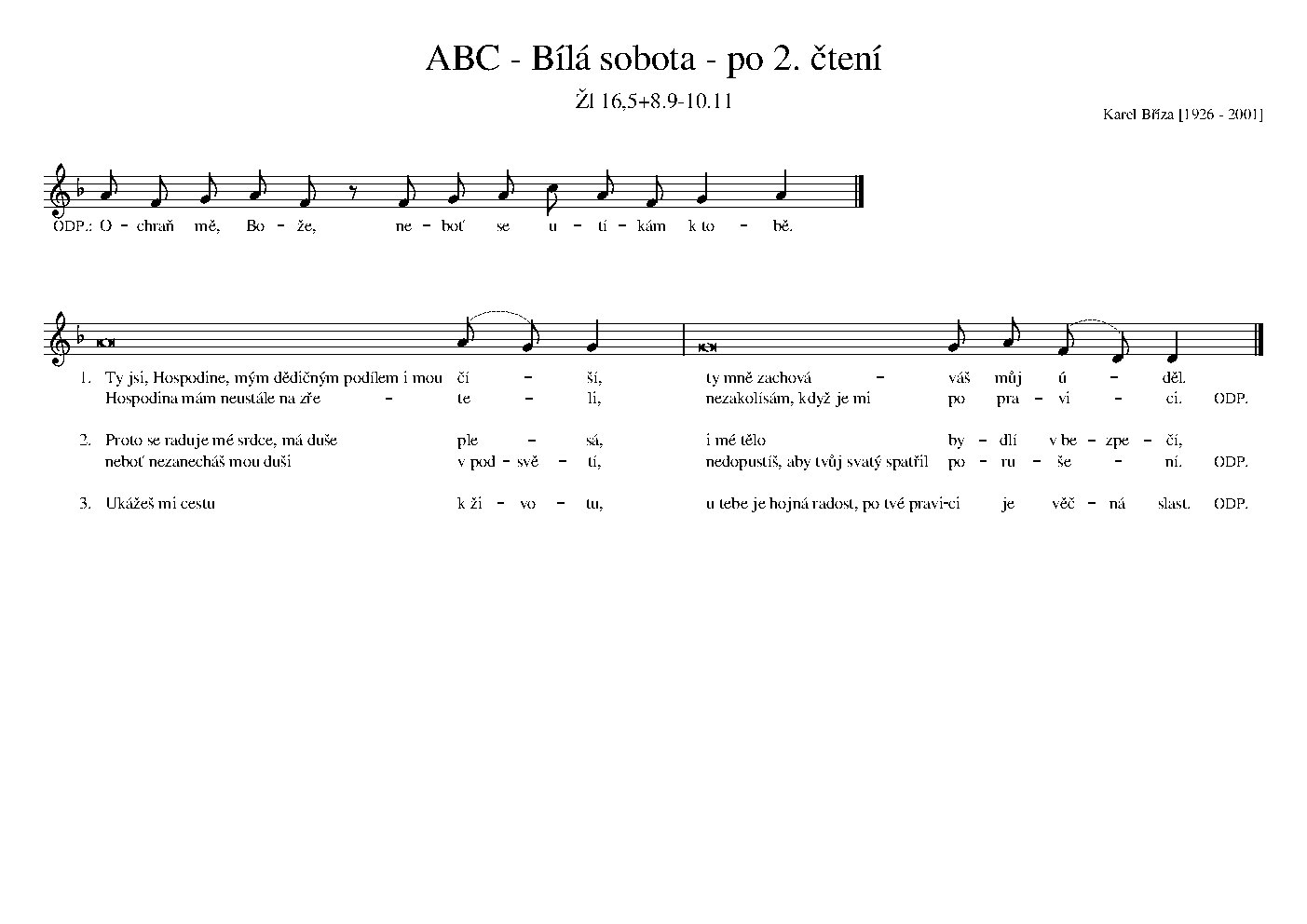 ABC - Bílá sobota - po 2. čtení