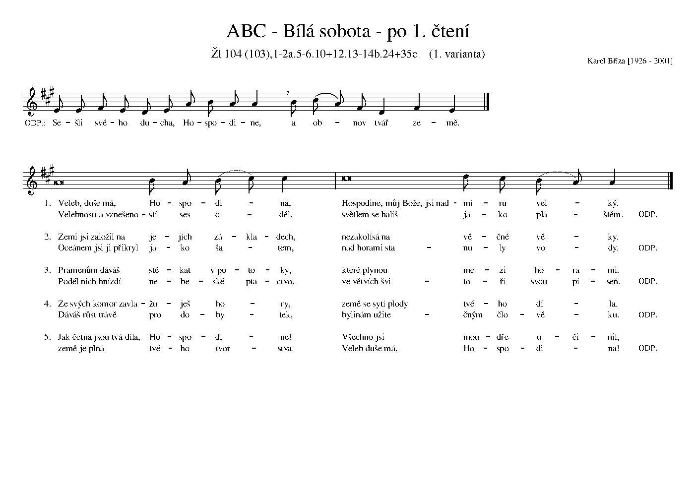 ABC - Bílá sobota - po 1. čtení (1. varianta) - Choir Script PDF Thumbnail