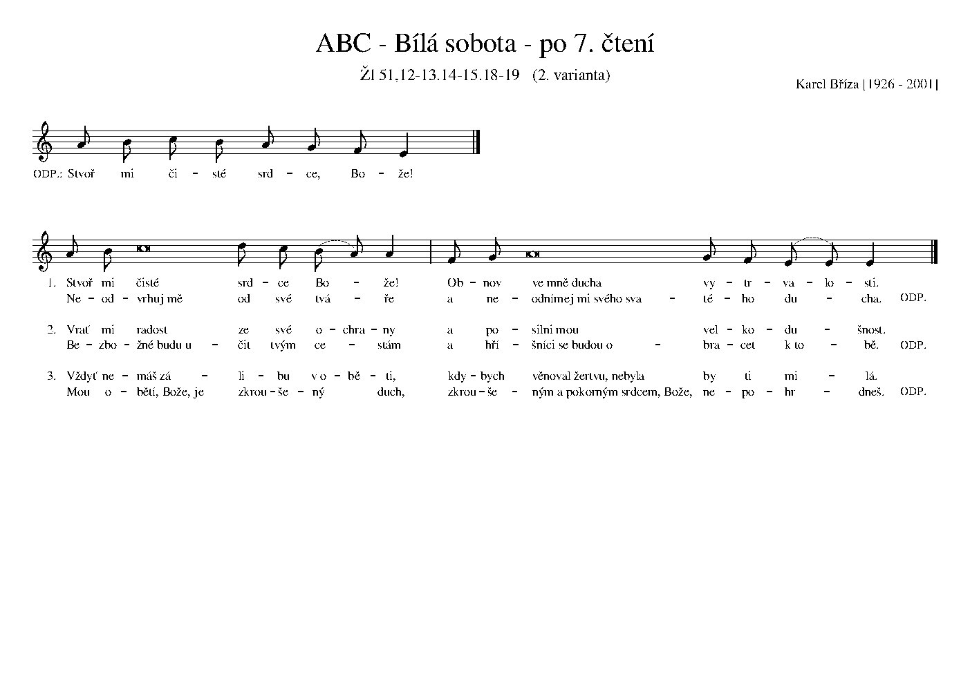 ABC - Bílá sobota - po 7. čtení (2. varianta)