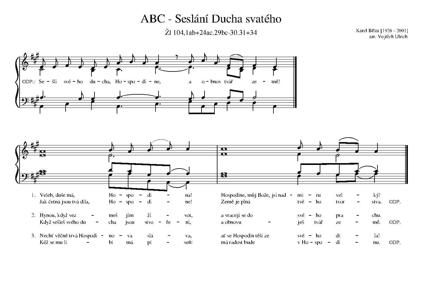 ABC - Seslání Ducha svatého - Choir Script PDF Thumbnail