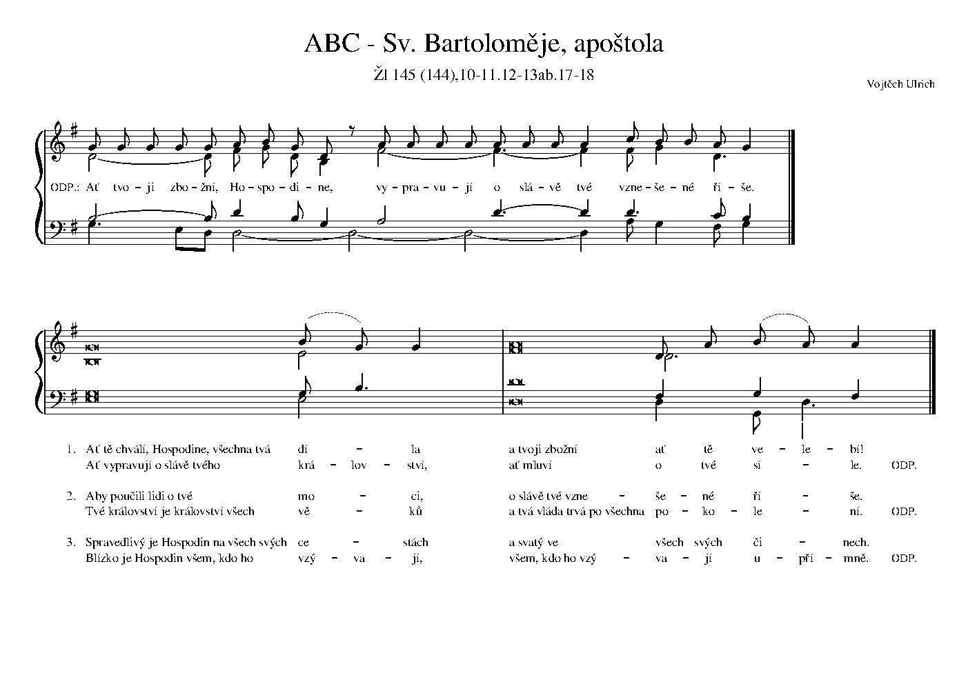 ABC - Sv. Bartoloměje, apoštola - Choir Script PDF Thumbnail