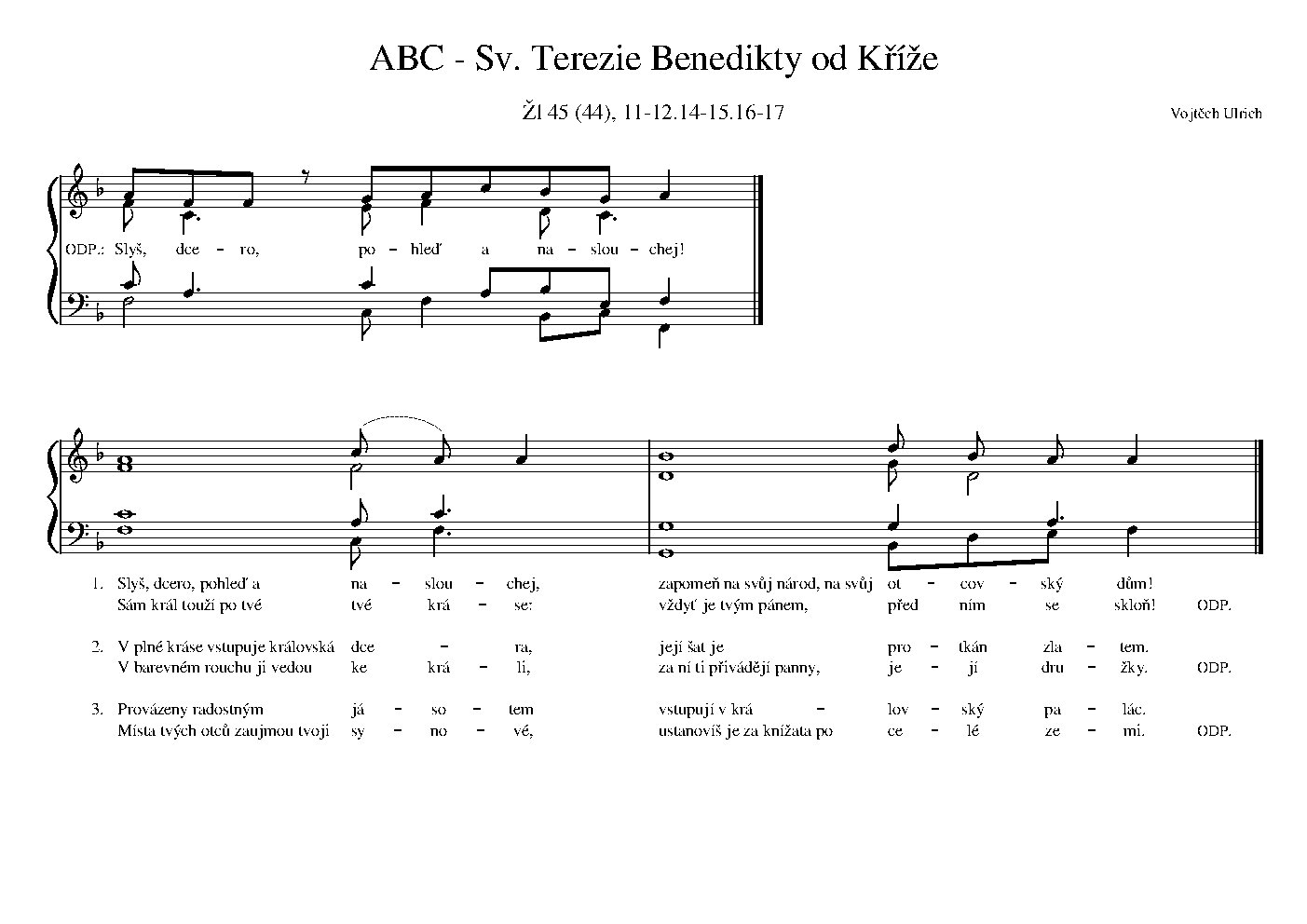 ABC - Sv. Terezie Benedikty od Kříže - Choir Script PDF Thumbnail