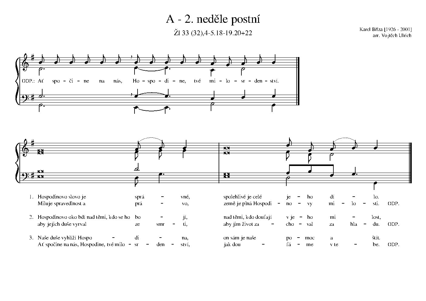 A - 2. neděle postní
