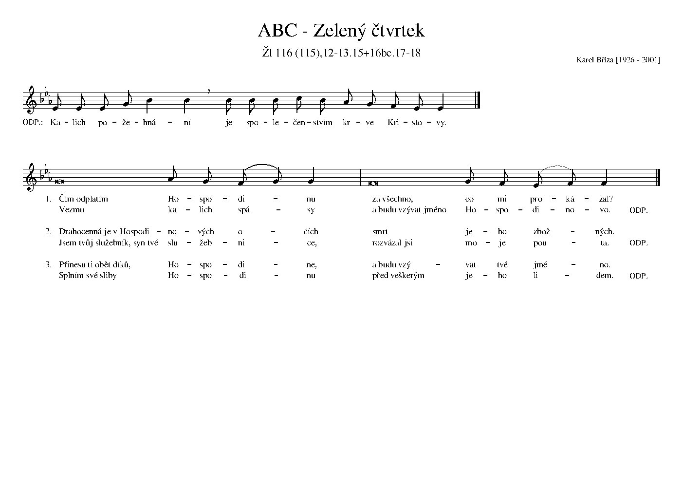 ABC - Zelený čtvrtek - Choir Script PDF Thumbnail
