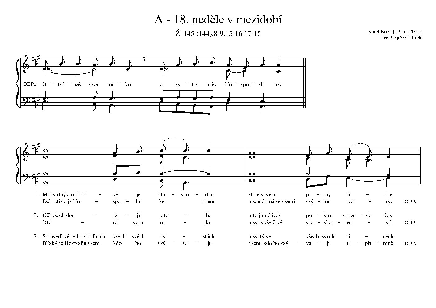 A - 18. neděle v mezidobí