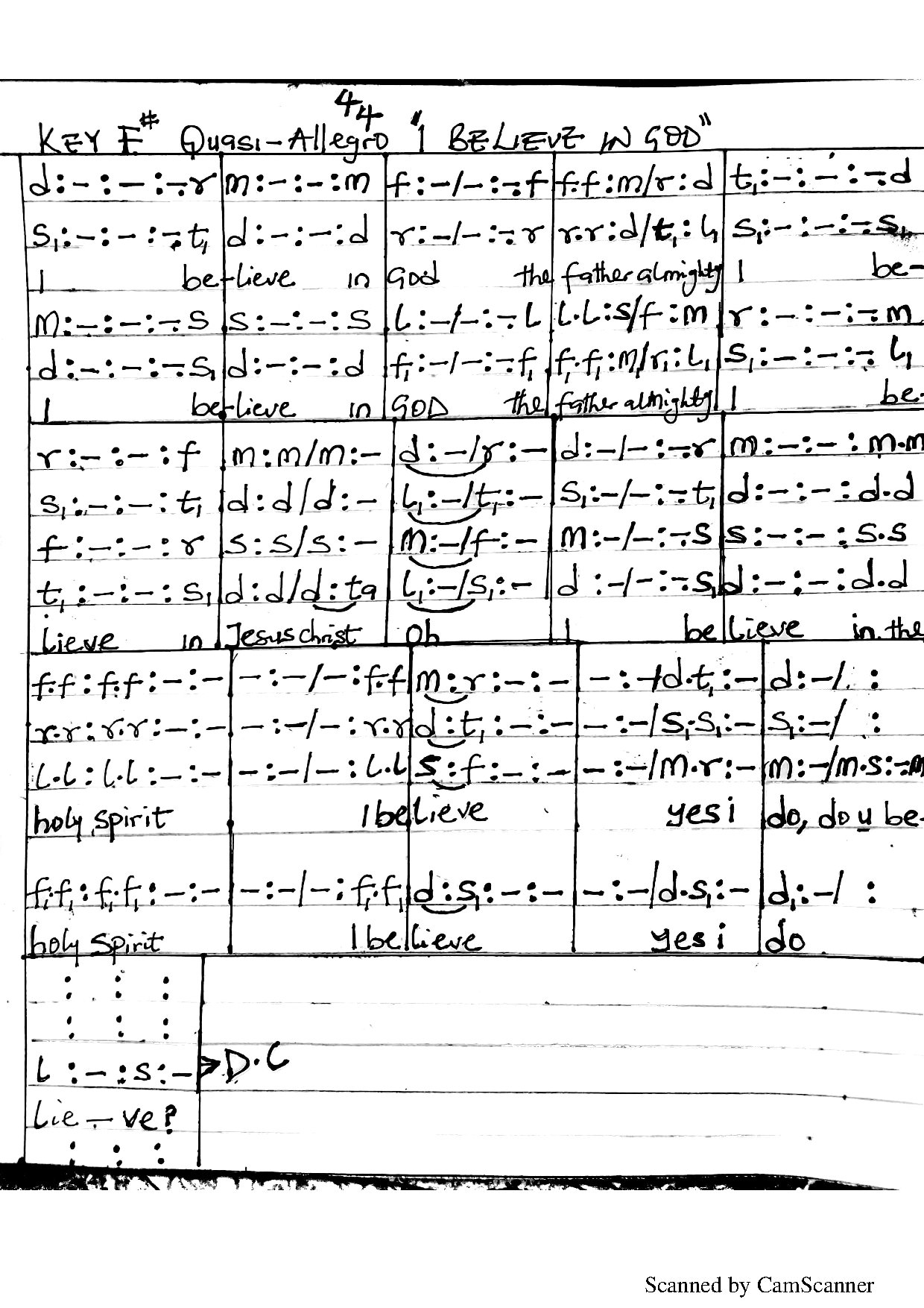 I Believe - Download Choir Script PDF