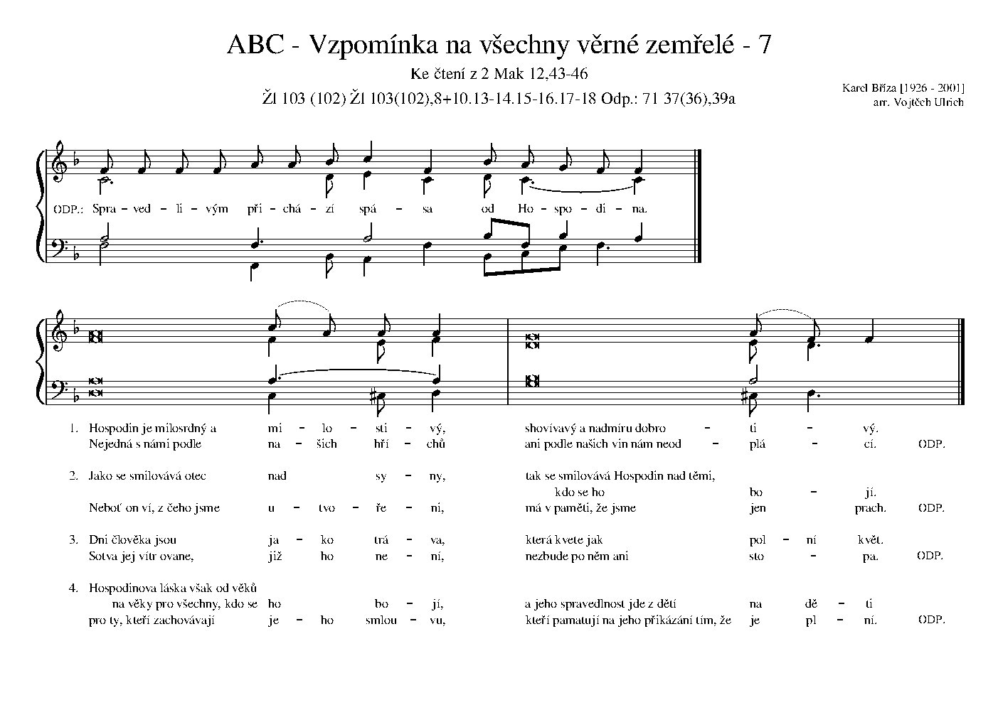 ABC - Vzpomínka na všechny věrné zemřelé - 7 - Choir Script PDF Thumbnail