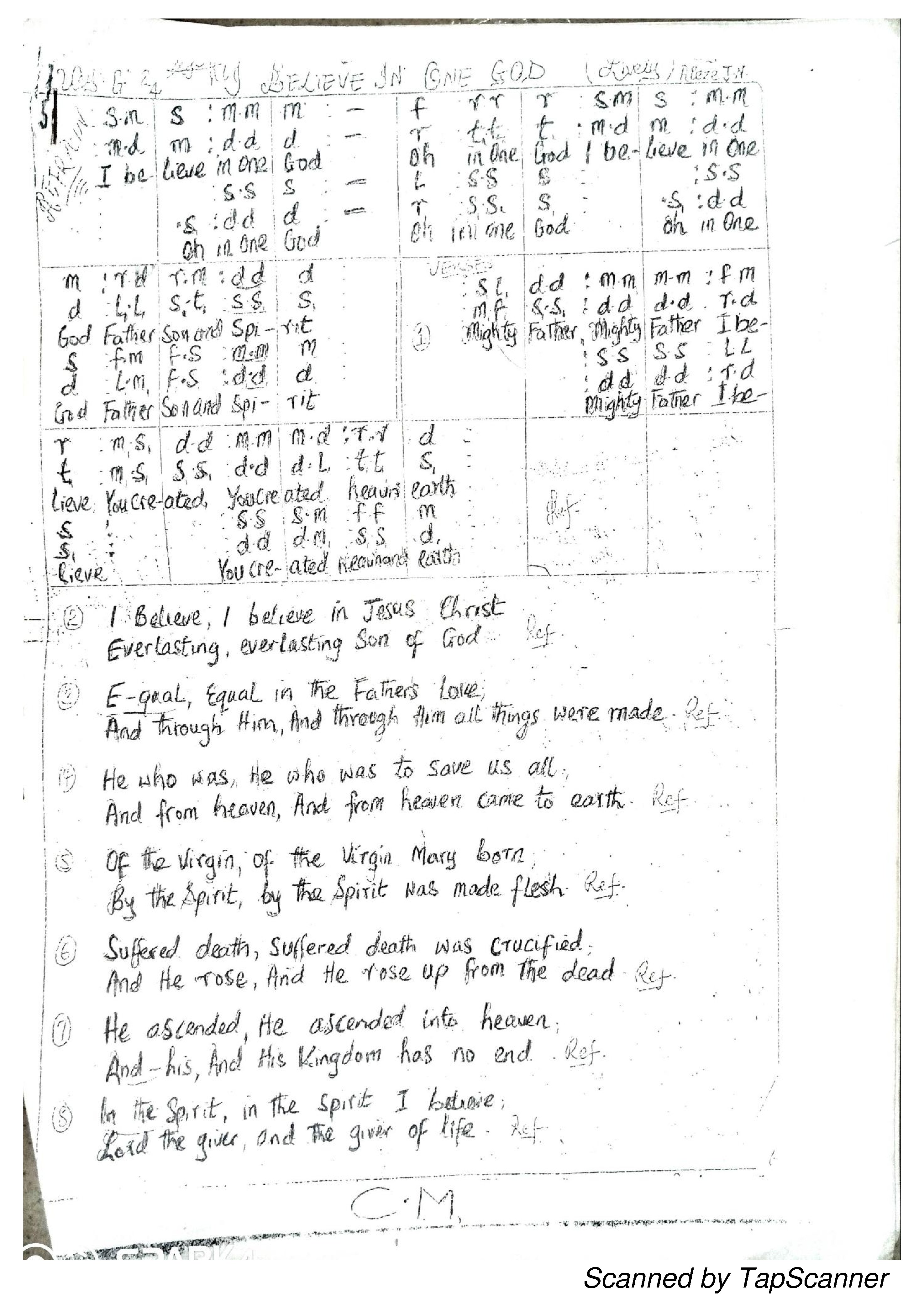 I Believe, In One God - Download Choir Script PDF