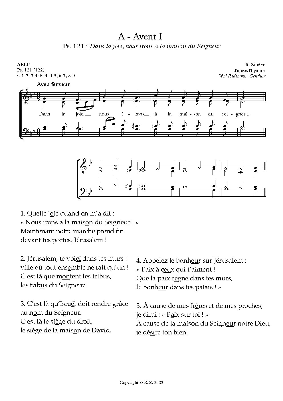 A - Avent I : Psaume et Acclamation