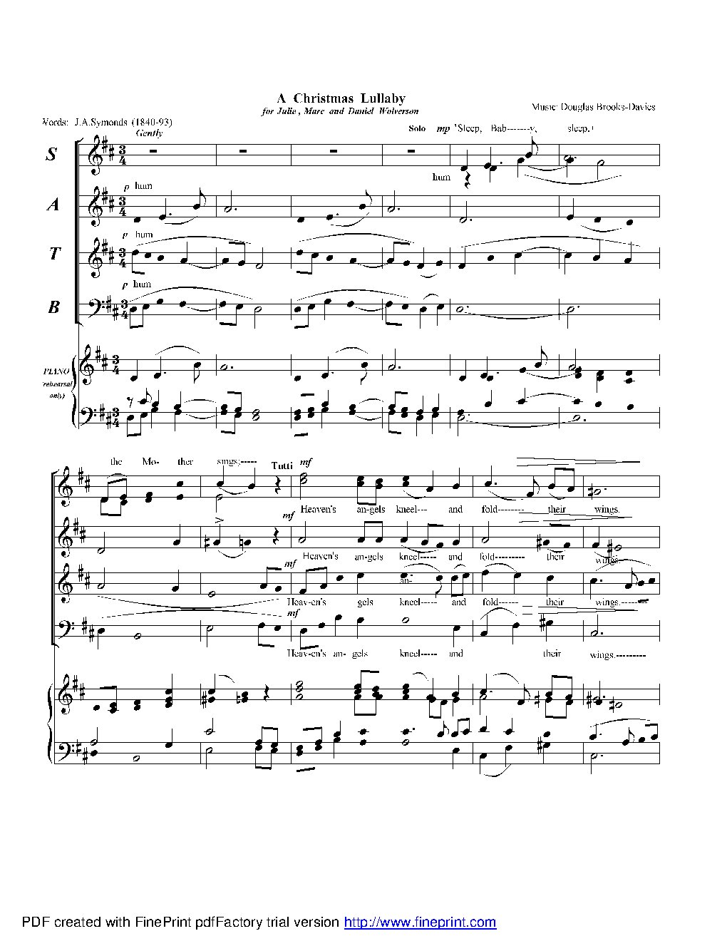 A Christmas Lullaby (Sleep, baby, sleep)