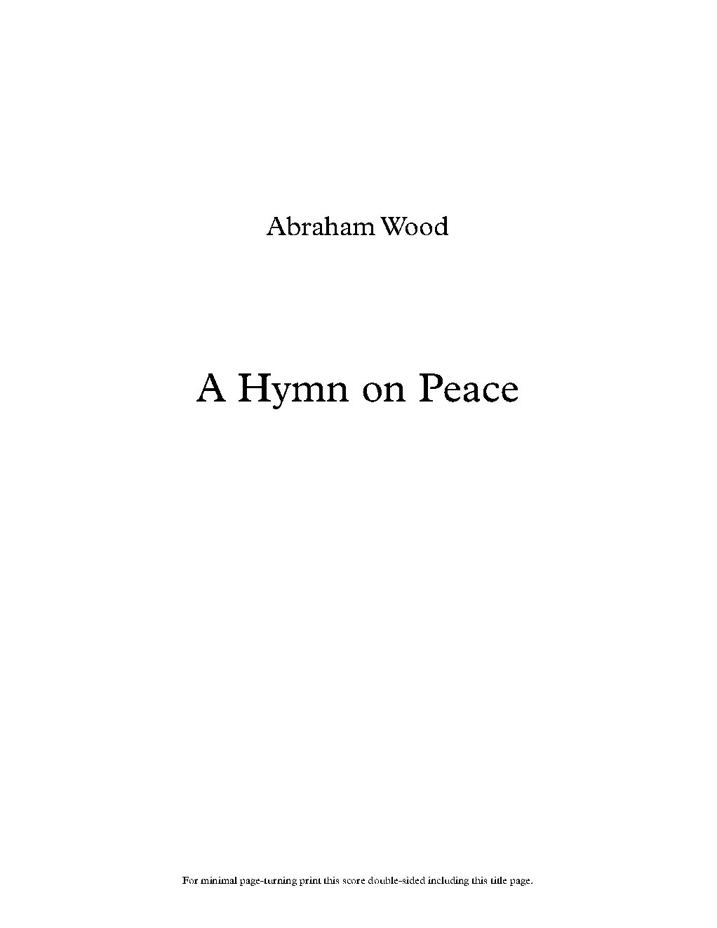 A Hymn on Peace