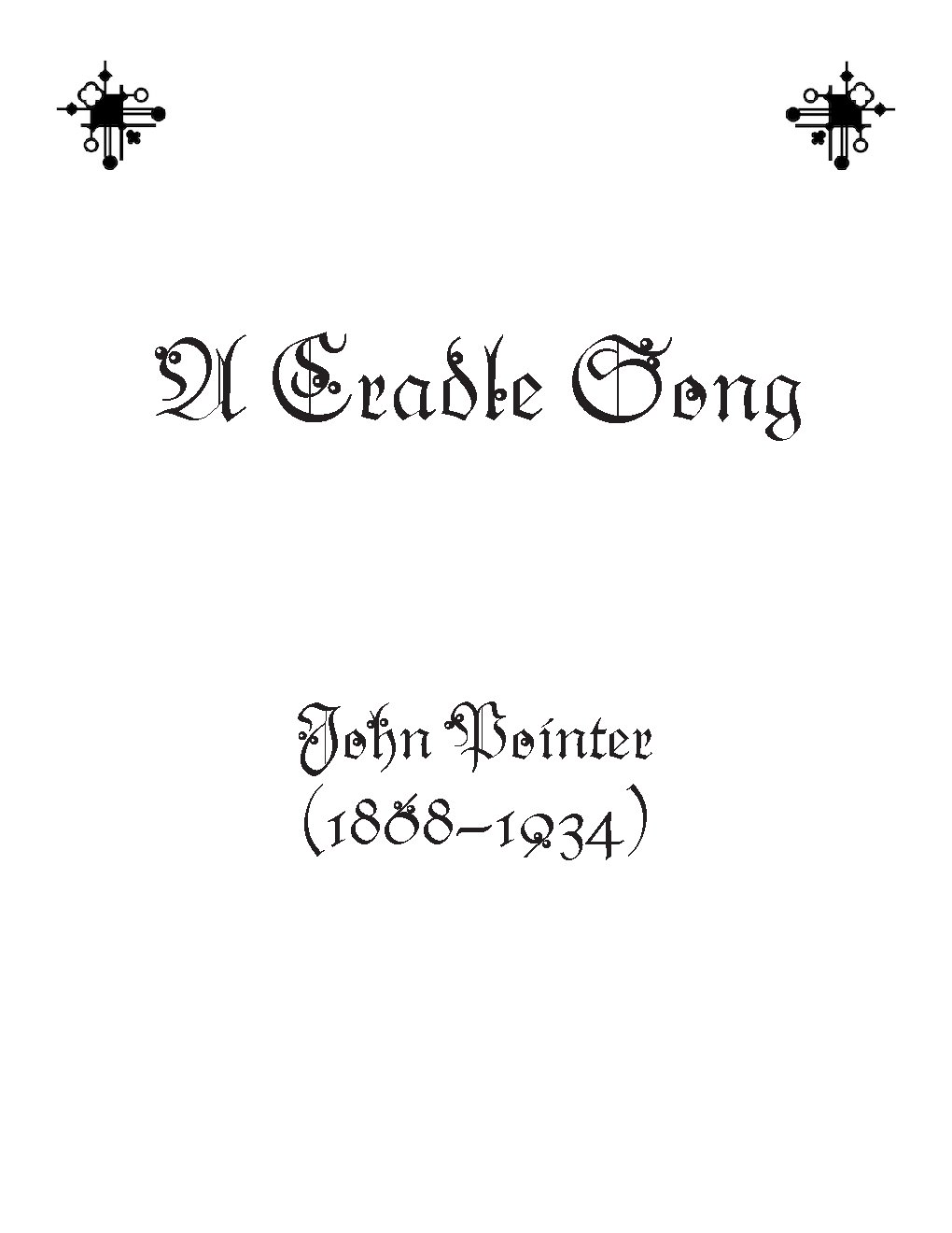 A Cradle Song - Choir Script PDF Thumbnail