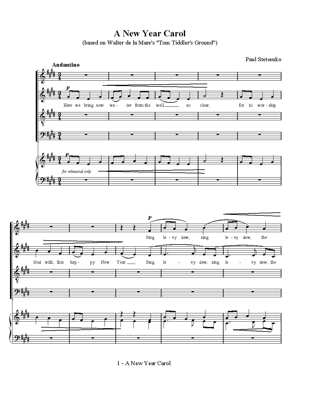A New Year Carol - Choir Script PDF Thumbnail