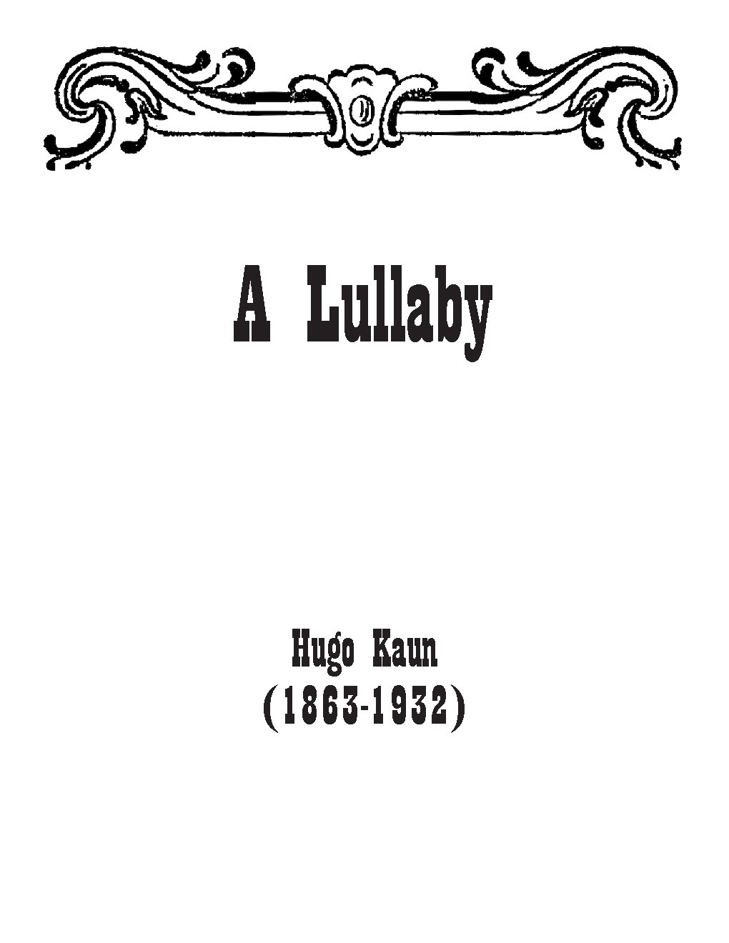 A Lullaby - Choir Script PDF Thumbnail