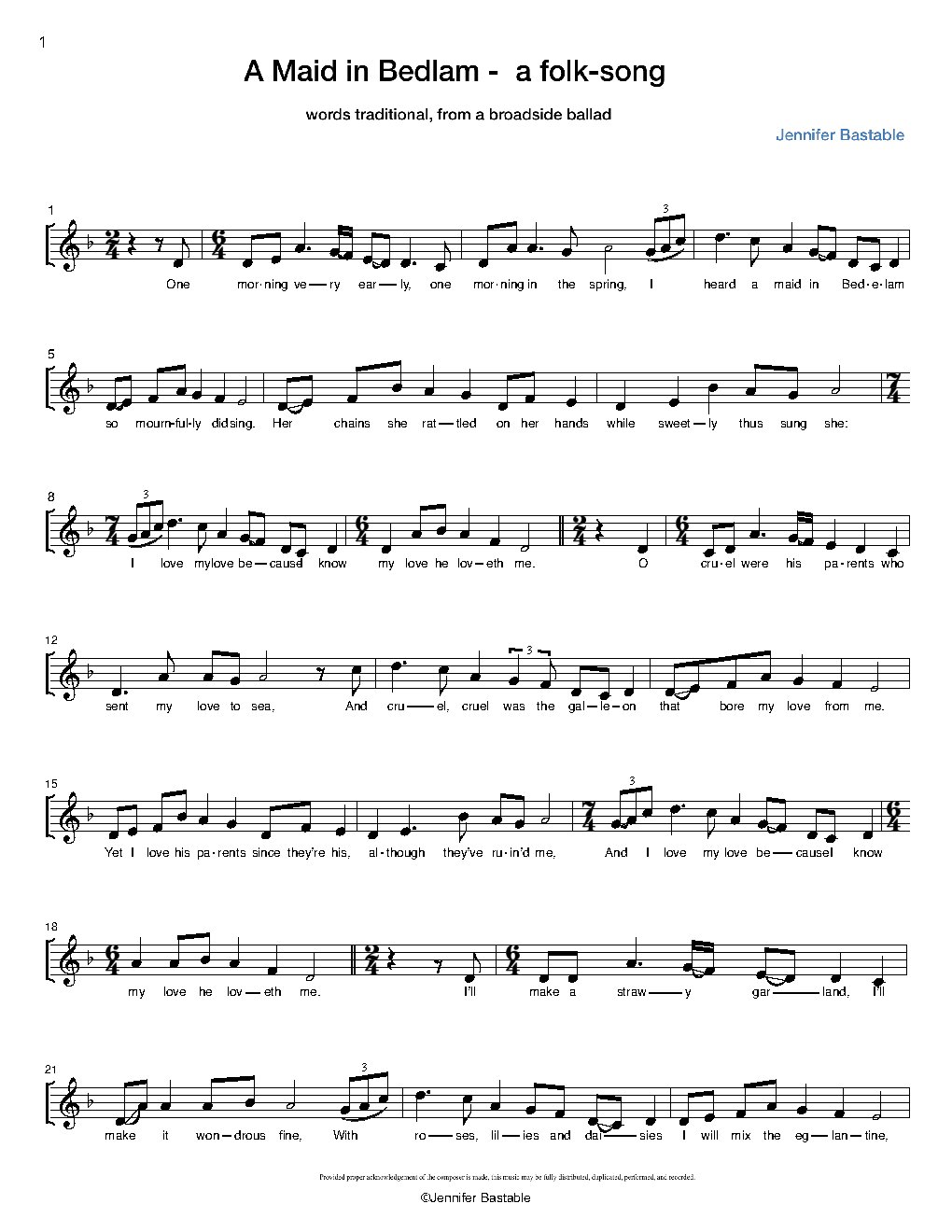 A Maid in Bedlam - Choir Script PDF Thumbnail