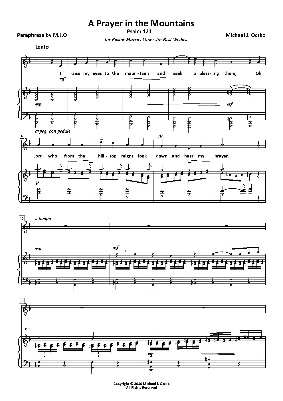 A Prayer in the Mountains - Choir Script PDF Thumbnail