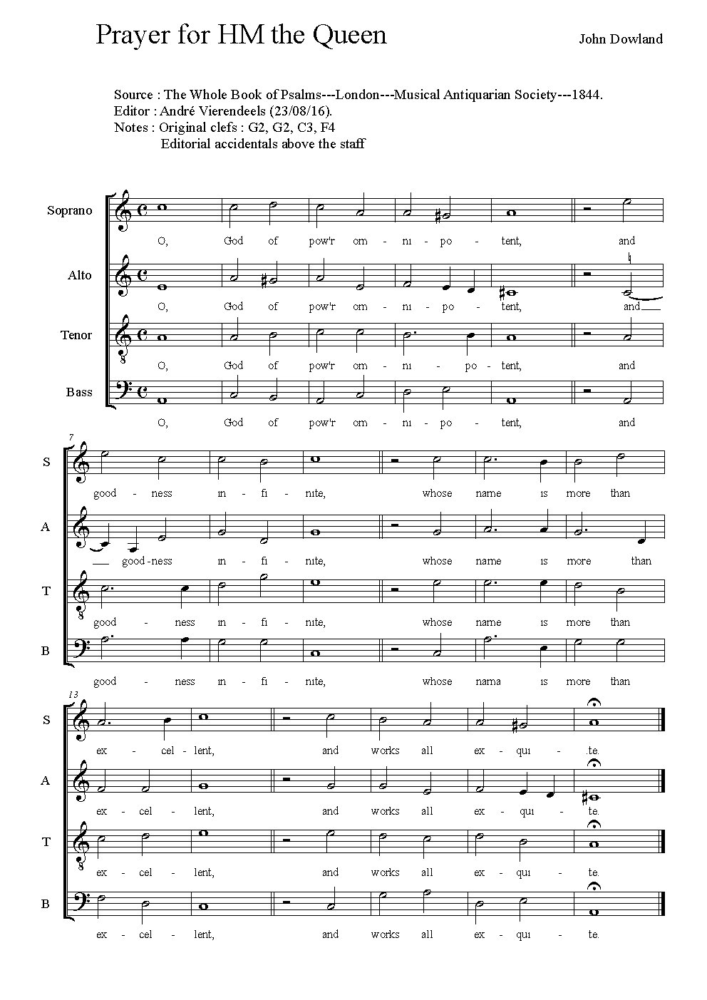 A Prayer for the Queen - Choir Script PDF Thumbnail