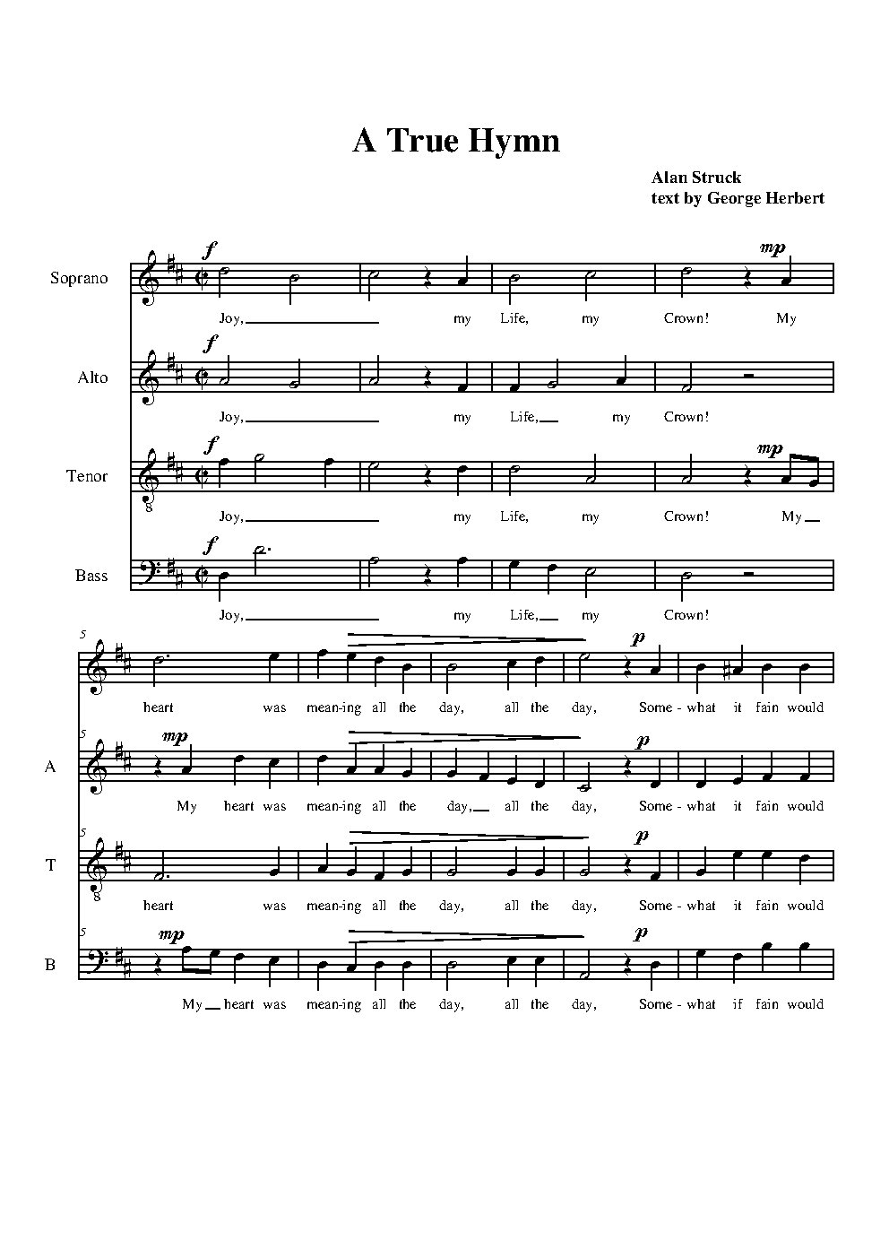 A True Hymn - Choir Script PDF Thumbnail