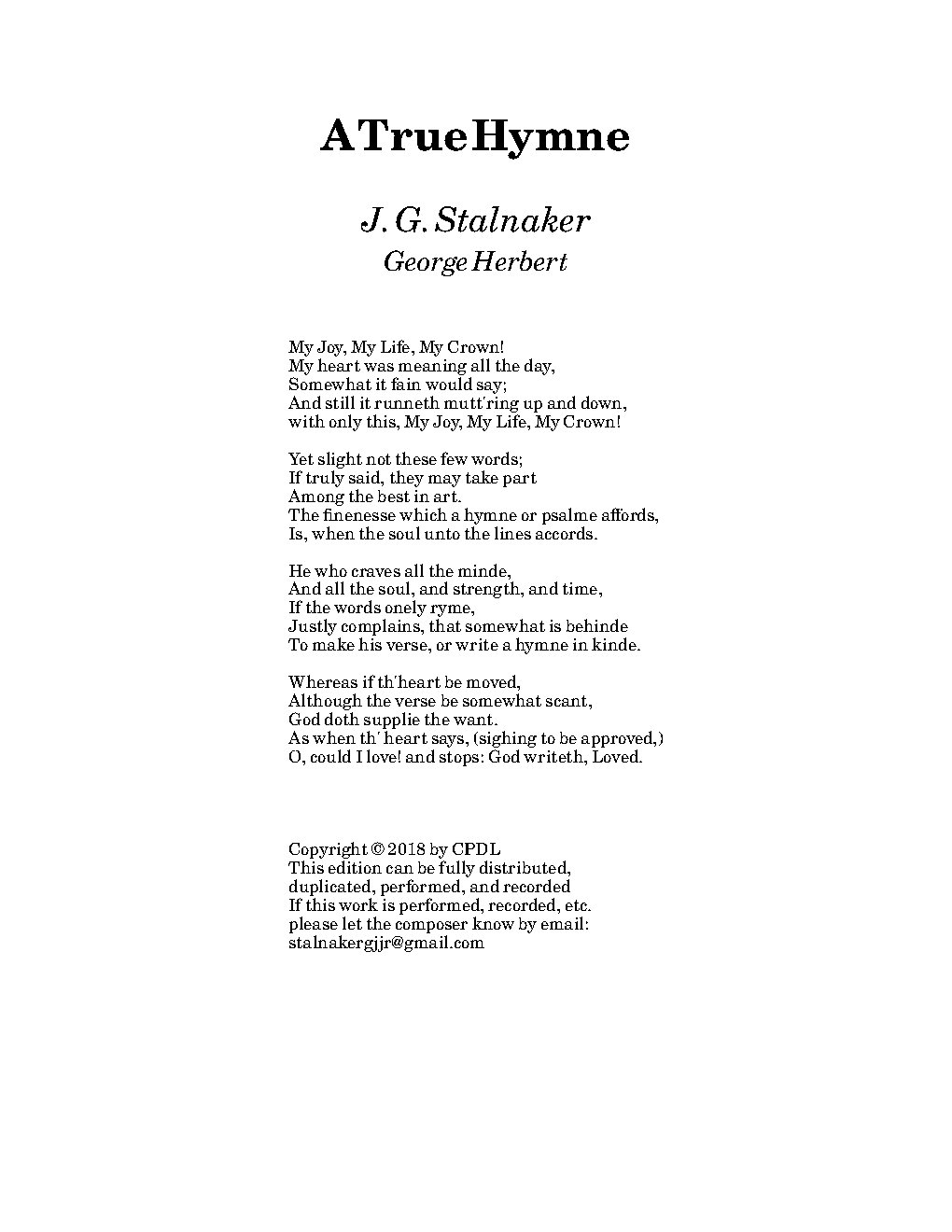 A True Hymne