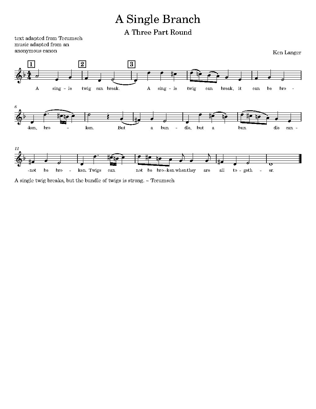 A Single Branch - Choir Script PDF Thumbnail