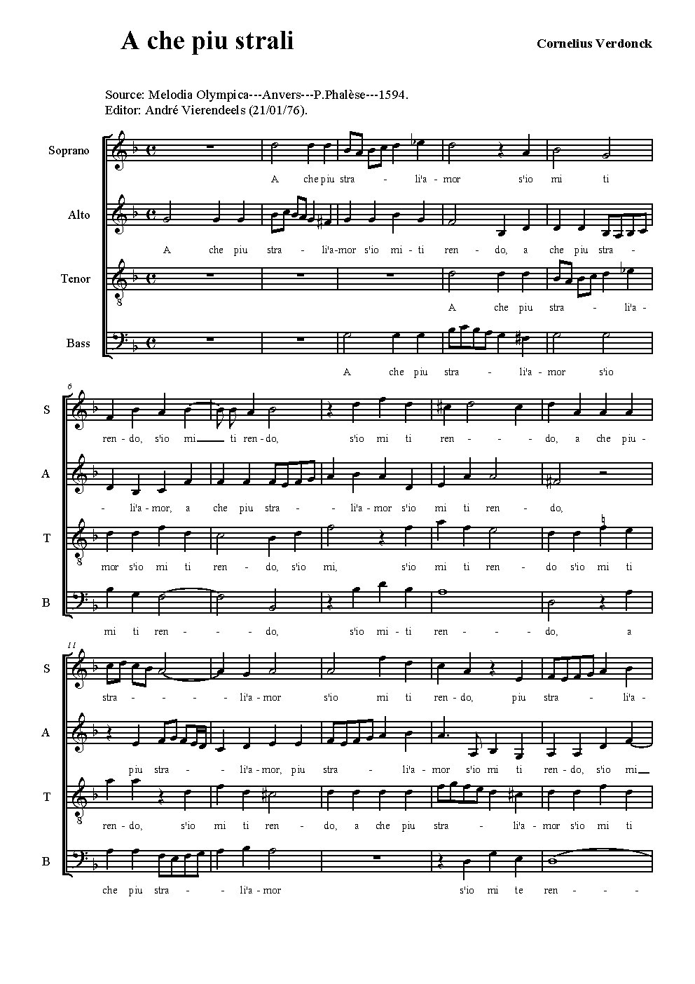 A che piu strali