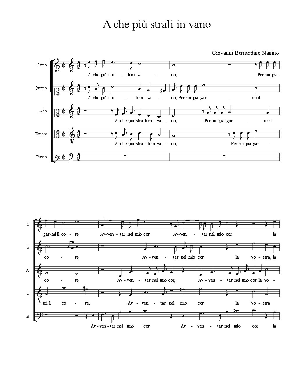 A che più strali in vano - Choir Script PDF Thumbnail