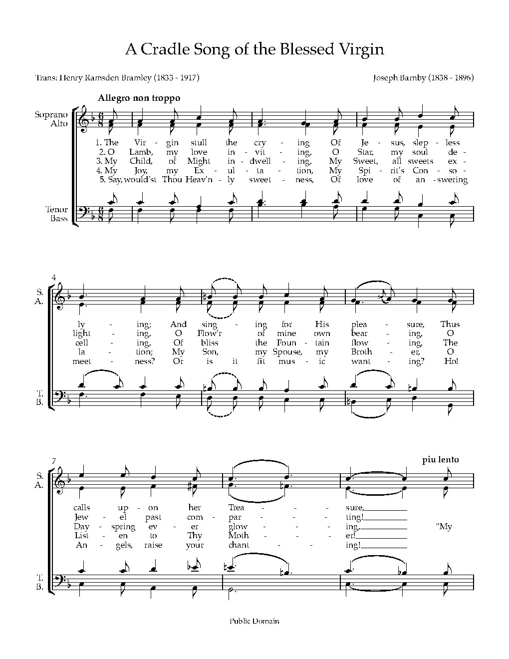 A cradle song of the Blessed Virgin