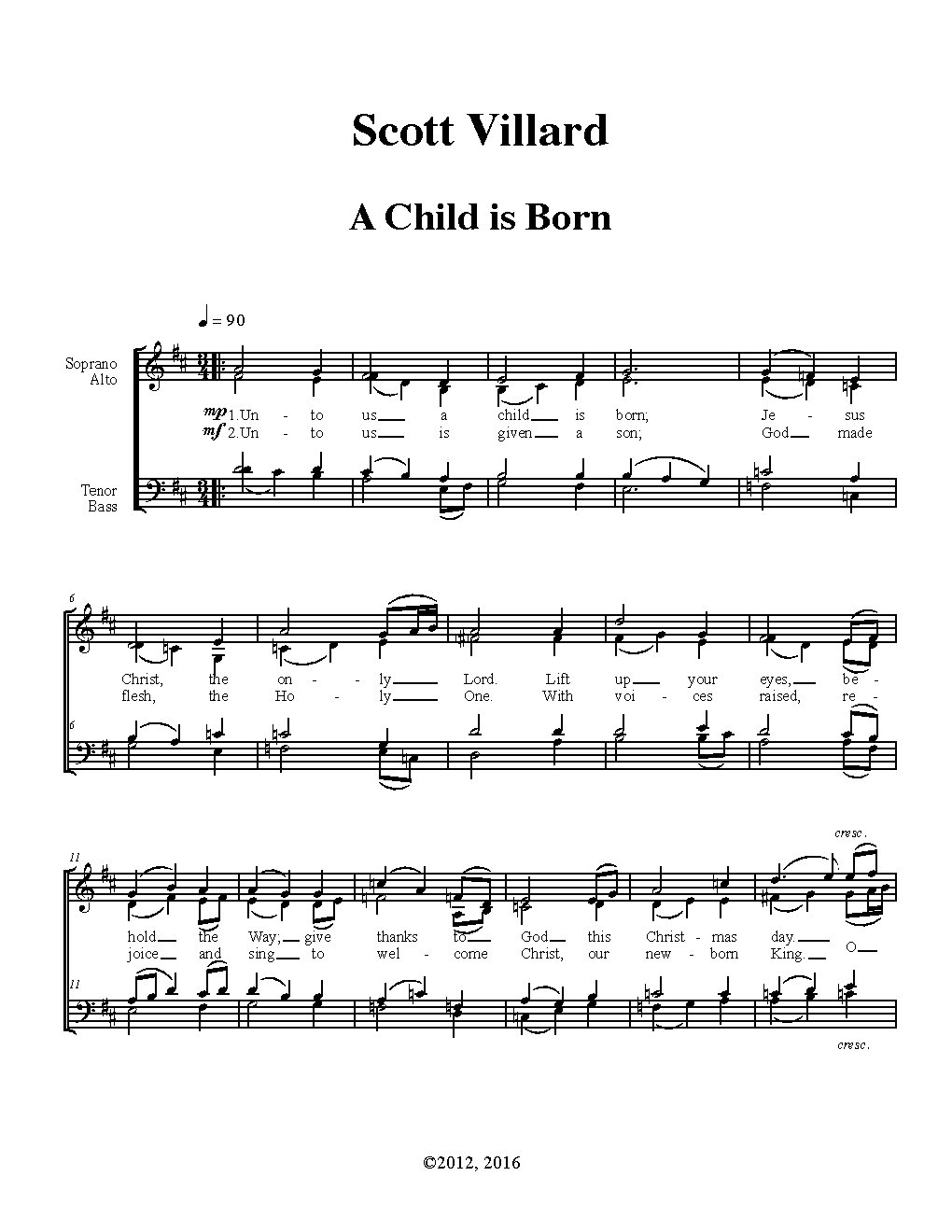 A child is born - Choir Script PDF Thumbnail