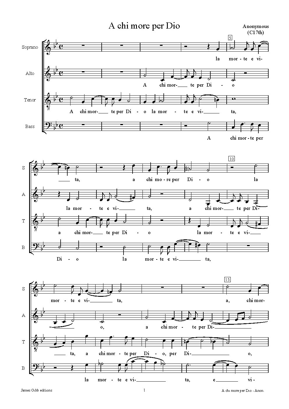 A chi more per Dio - Choir Script PDF Thumbnail
