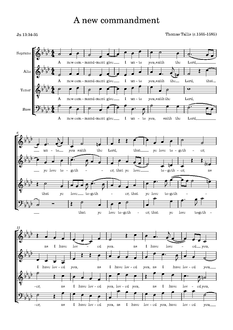 A new commandment - Choir Script PDF Thumbnail