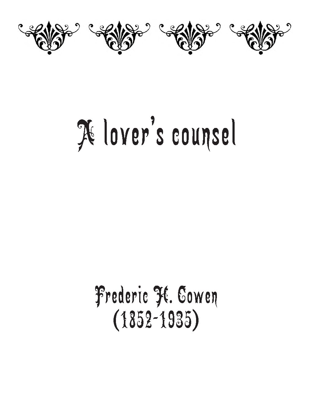 A lover's counsel