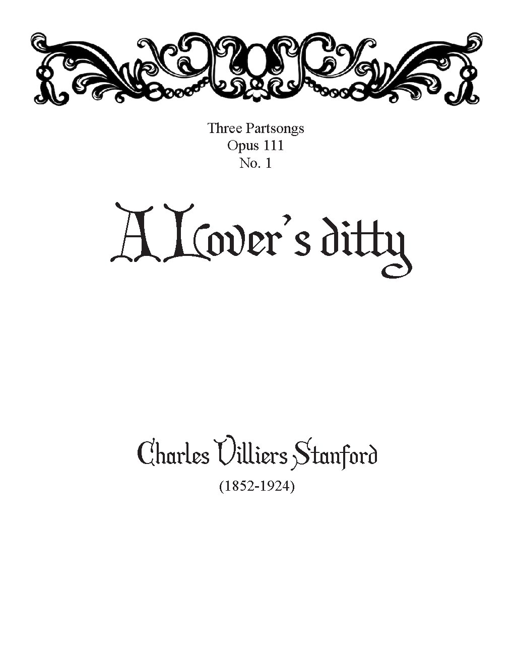 A lover’s ditty