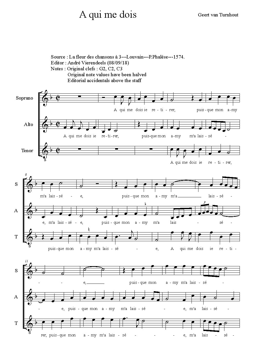A qui me dois - Choir Script PDF Thumbnail