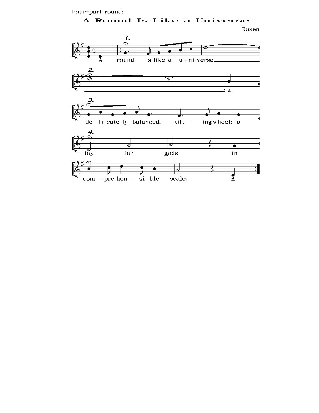 A round is like a universe - Choir Script PDF Thumbnail