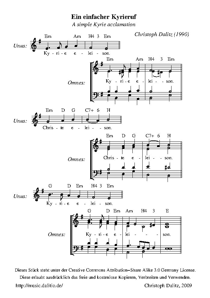 A simple Kyrie acclamation