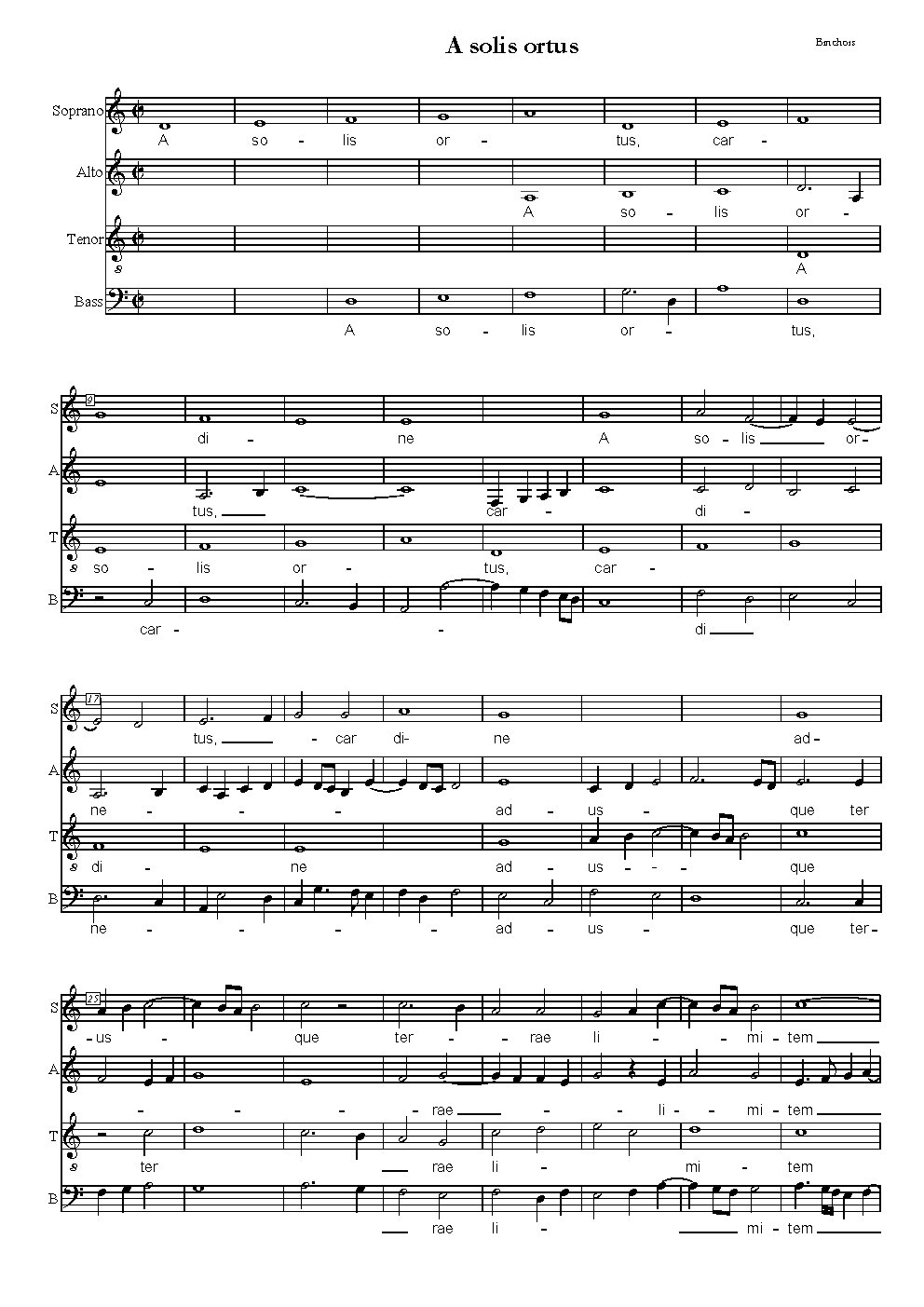 A solis ortus (Not to be confused with the 3-part setting by the same composer)